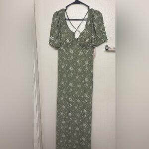 Floral Green Maxi Dress